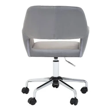Brent Grey Velvet & Chrome Base Home Office Chair