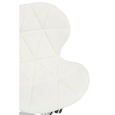 Franki White Velvet Quilted Home Office Chair