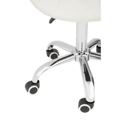 Franki White Velvet Quilted Home Office Chair