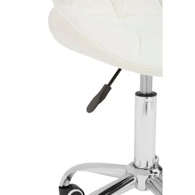 Franki White Velvet Quilted Home Office Chair