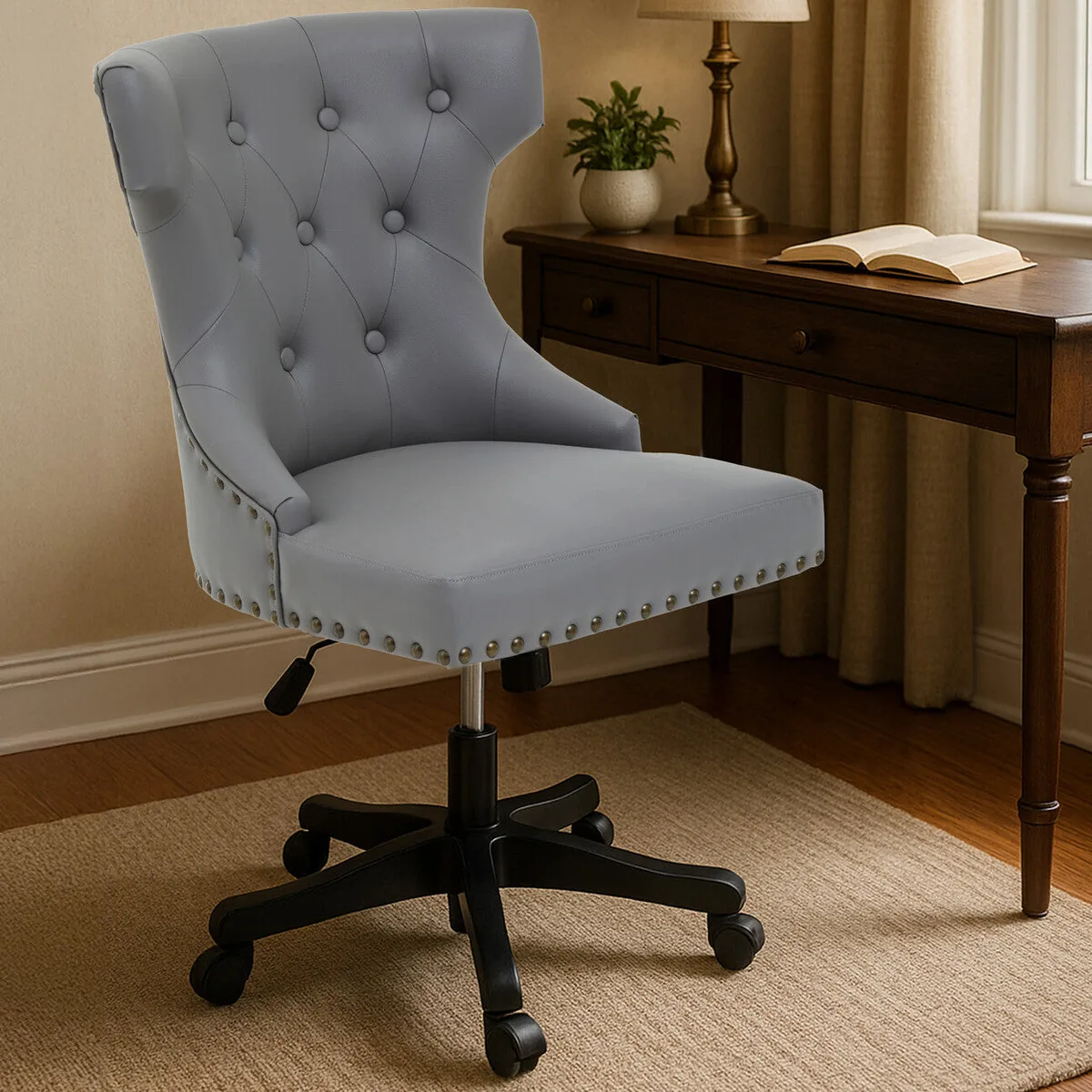 Walson Grey Leather Home Office Chair