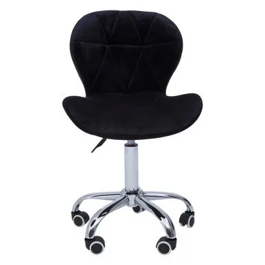 Franki Black Velvet Quilted Home Office Chair