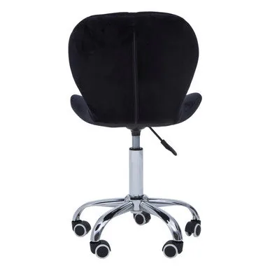 Franki Black Velvet Quilted Home Office Chair