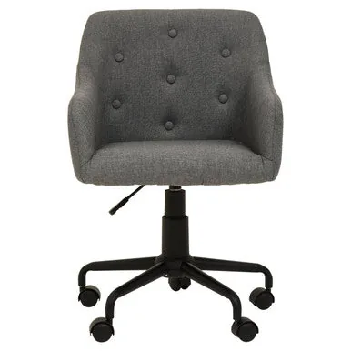 Brent Tufted Grey & Black Home Office Chair