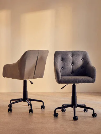 Brent Tufted Grey & Black Home Office Chair