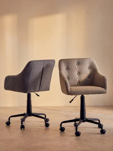 Brent Tufted Grey & Black Home Office Chair