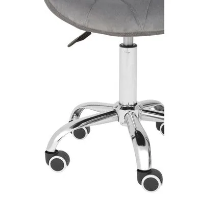 Franki Grey Velvet Quilted Home Office Chair