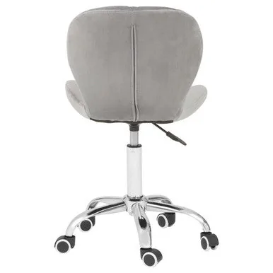 Franki Grey Velvet Quilted Home Office Chair