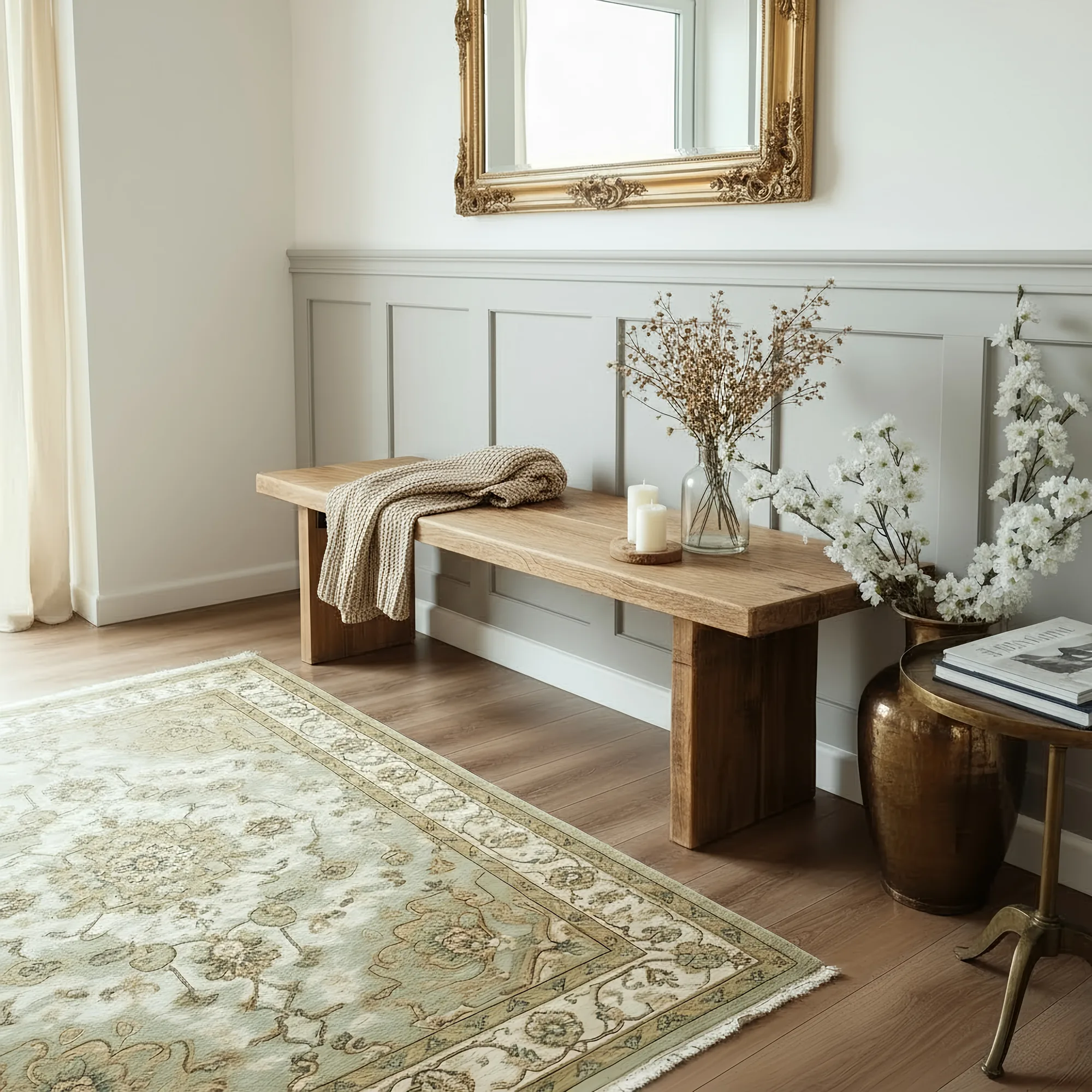 Nordic Bench Rustic Bench For Entryway