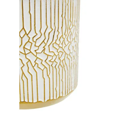 Honna Small White Gold Ceramic Plant Pot