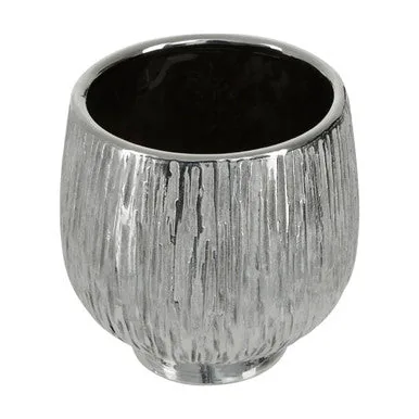 Hesper Small Silver Ceramic Plant Pot