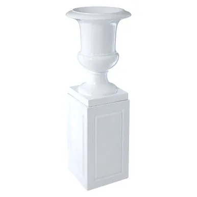 Josten White Plant Pot With Pillar