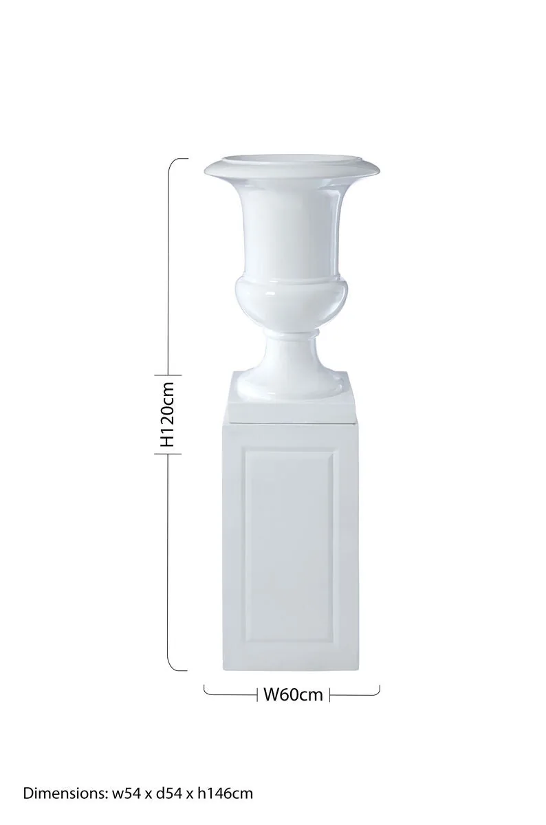 Josten White Plant Pot With Pillar
