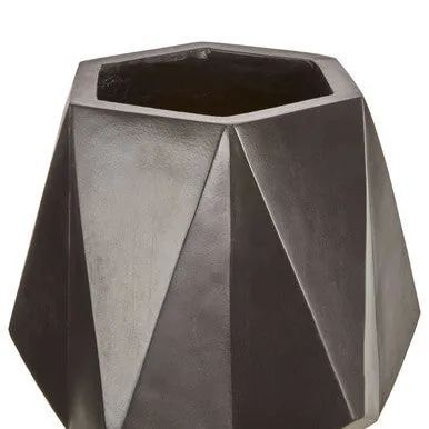 Darnell Large Black Geometric Plant Pot With Legs