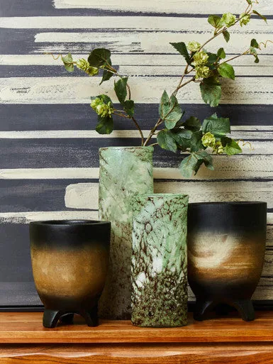 Arlo Small Wooden Black Ombre Planter