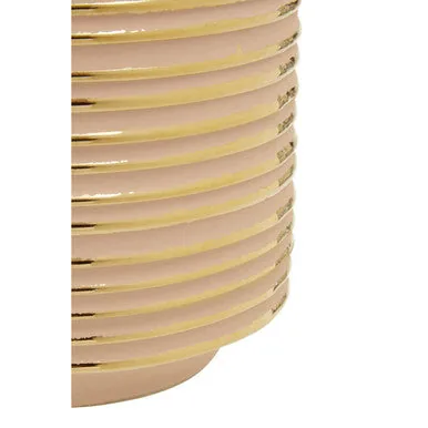 Haldis Blush Pink & Gold Large Ceramic Planter