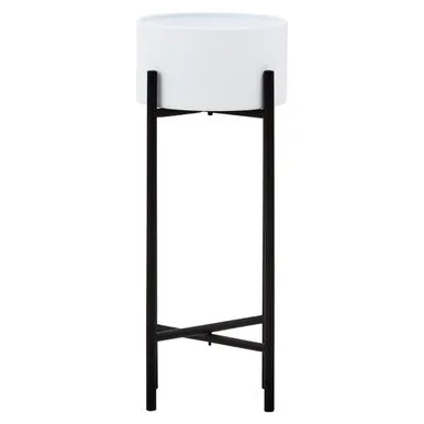 Trosa Small White & Black Floor Standing Planter