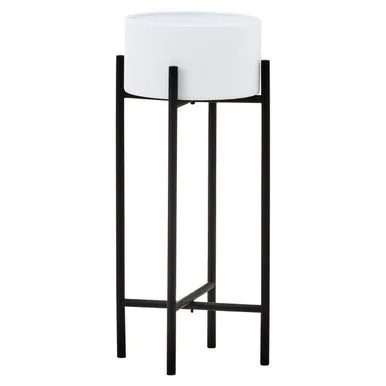 Trosa Small White & Black Floor Standing Planter