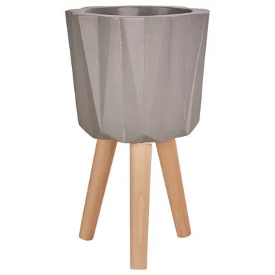 Darnell Small Greyt Faceted Planter
