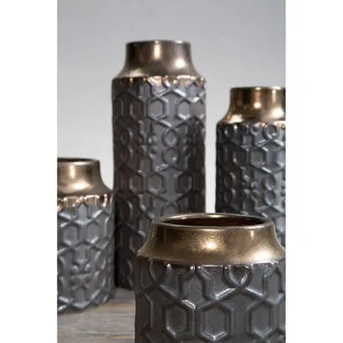 Zircon Large Ceramic Grey Modern Planter