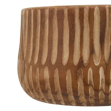 Arlo Large Brown & Natural Wooden Planter