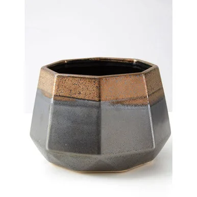Jet Small Metal Gold Contemporary Planter