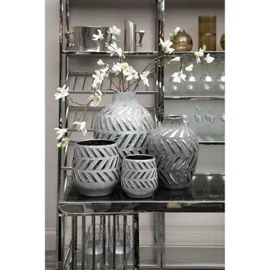 Helaine Grey & Silver Large Ceramic Planter