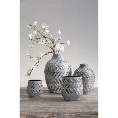 Helaine Grey & Silver Large Ceramic Planter