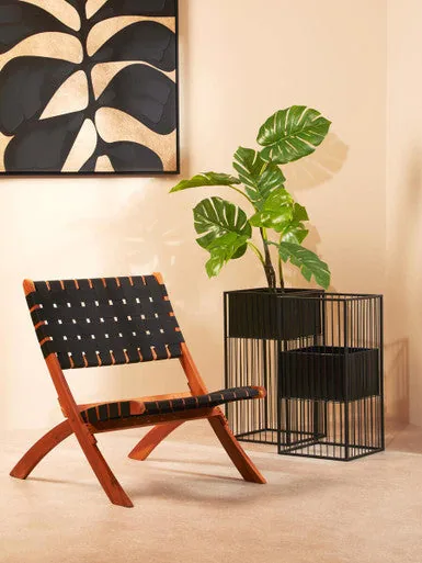 Alden Floor Standing Iron Black Planter