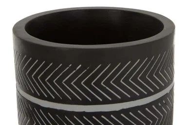 Darnell Small Chevron White Modern Planter