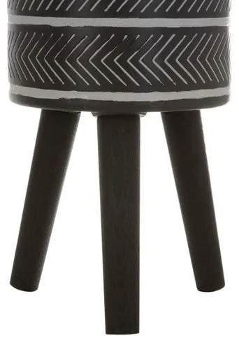 Darnell Small Chevron White Modern Planter