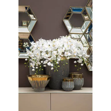 Cyrus Large Grey & Gold Planter
