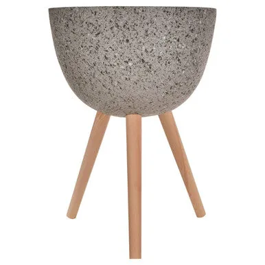 Darnell Large Grey Speckled Planter