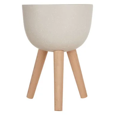 Darnell Small White Rounded Planter