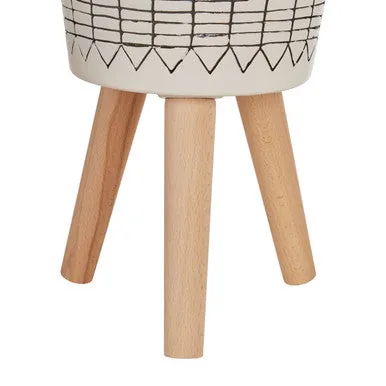 Darnell White & Black Small Planter