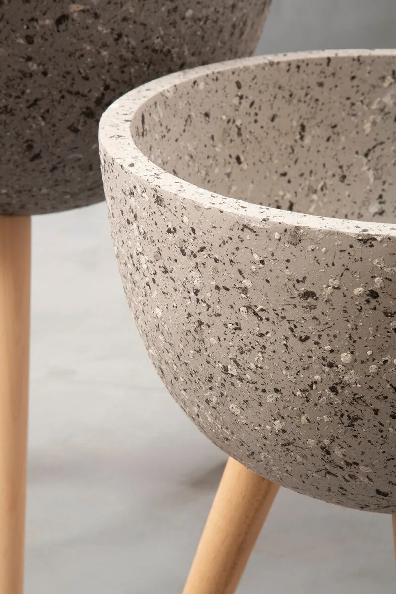 Darnell Medium Grey Speckled Planter