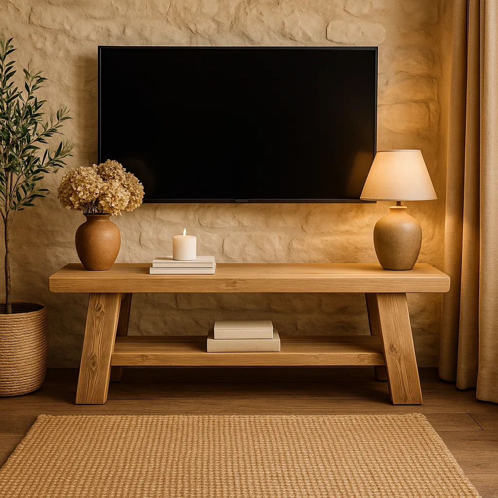ROME Solid Wood Chunky TV Unit / Bench