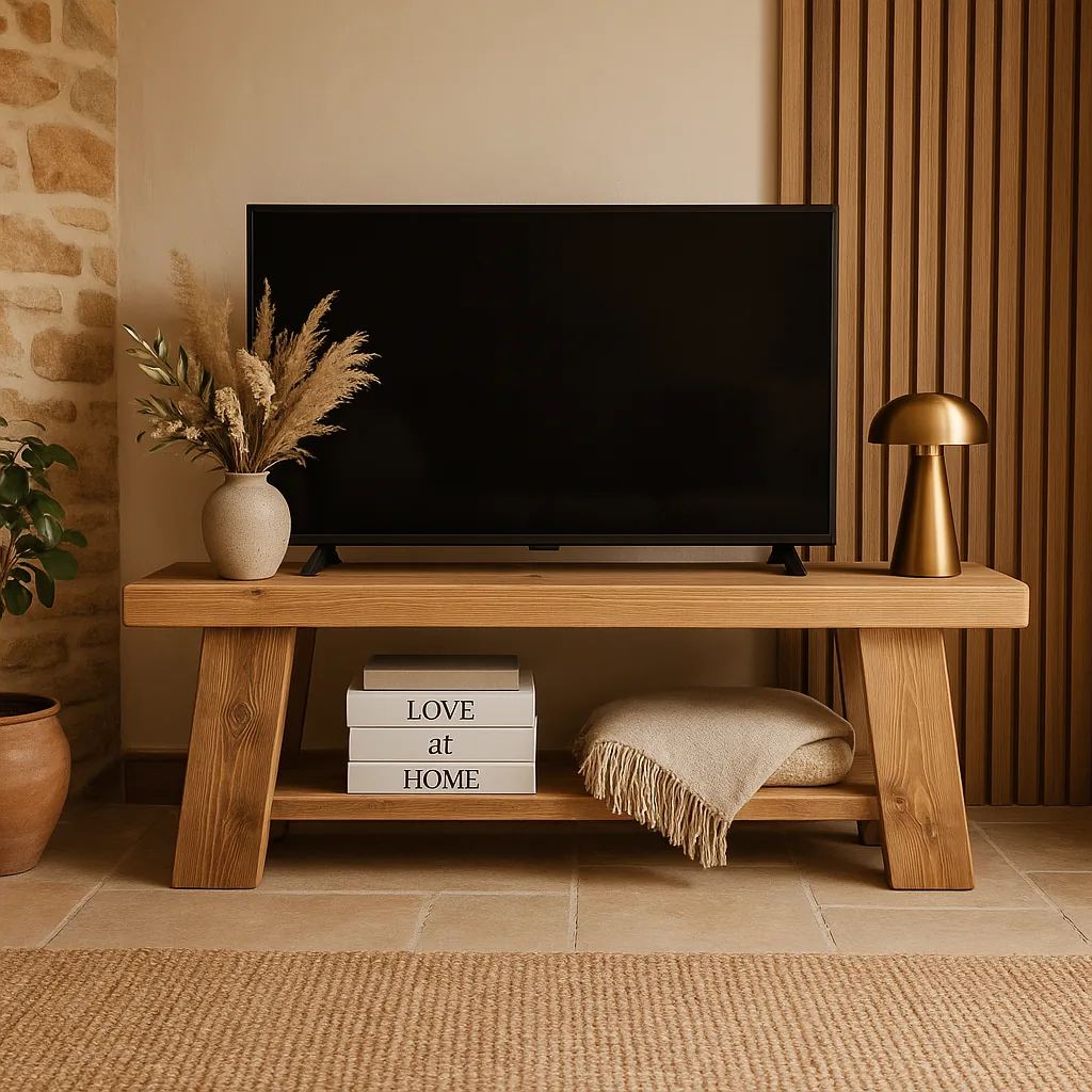 ROME Solid Wood Chunky TV Unit / Bench