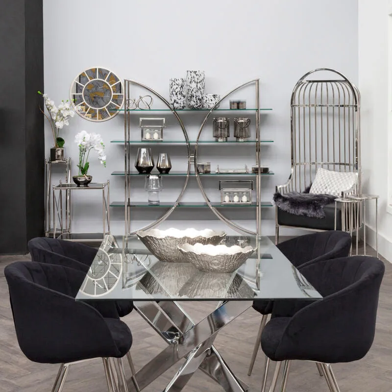 Hoffmann Plant Stand Glass Black Modern