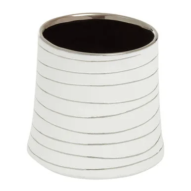 Haldis Small White & Silver Ceramic Planter