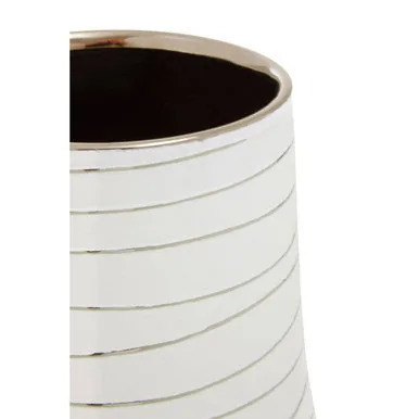 Haldis Small White & Silver Ceramic Planter