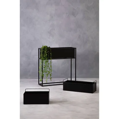 Asher Floor Standing Black Plant Box