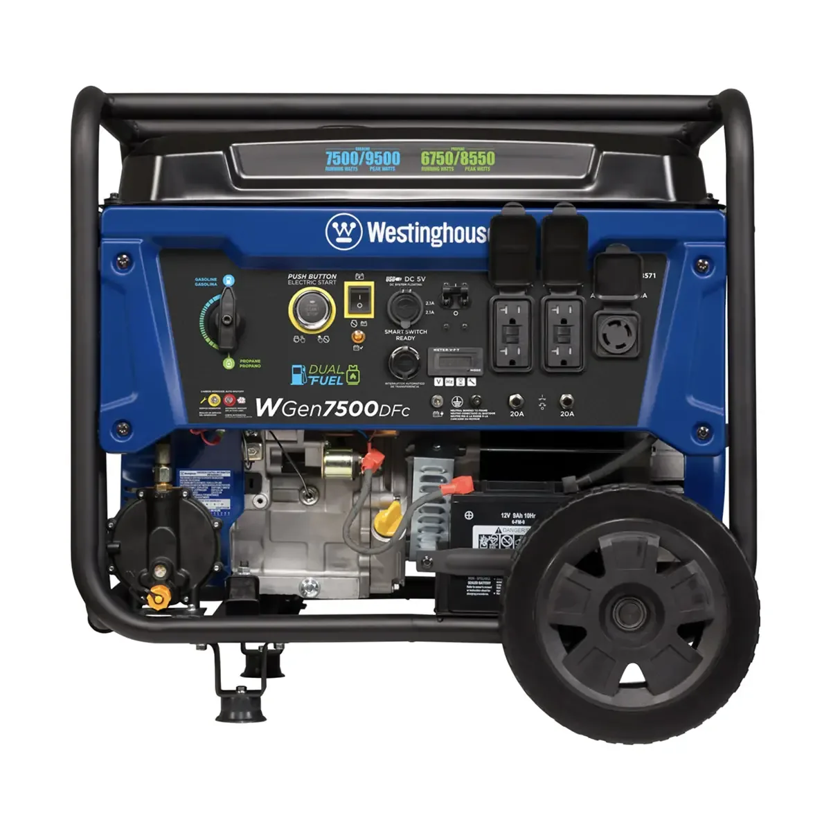 Westinghouse WGen7500DFc Dual Fuel Portable Generator with CO Sensor