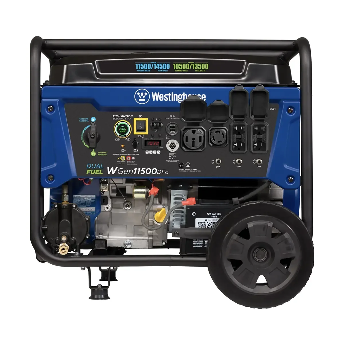 Westinghouse WGen11500DFc Dual Fuel Portable Generator with CO Sensor