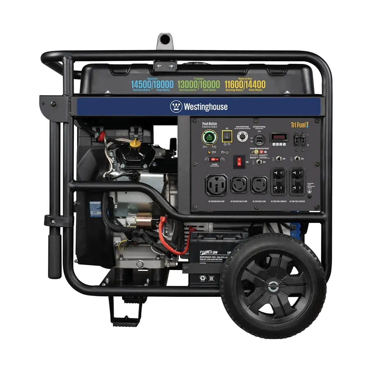 Westinghouse WGen14500TFc Tri-Fuel Portable Generator with CO Sensor