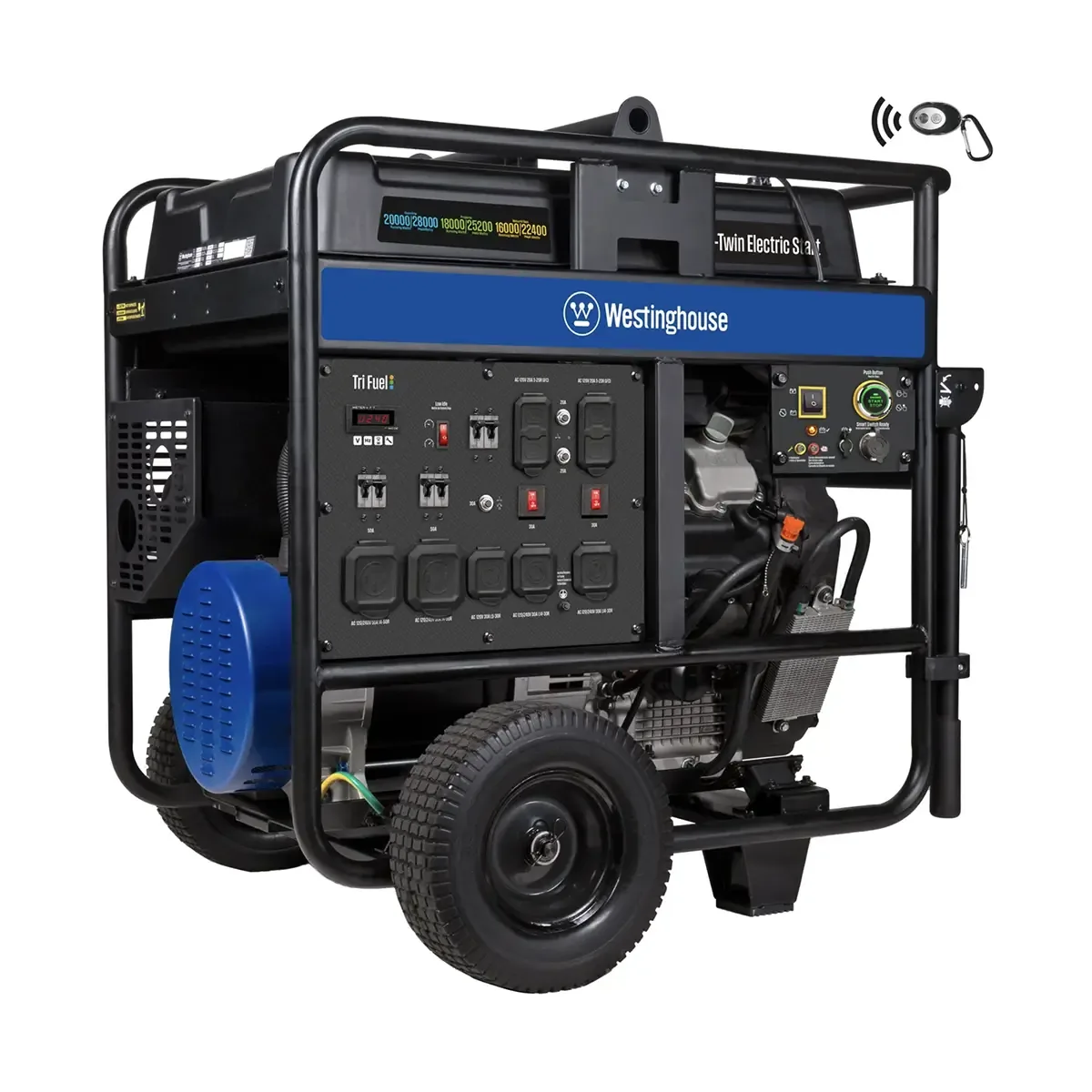Westinghouse WGen20000TFc Tri-Fuel portable generator with CO sensor