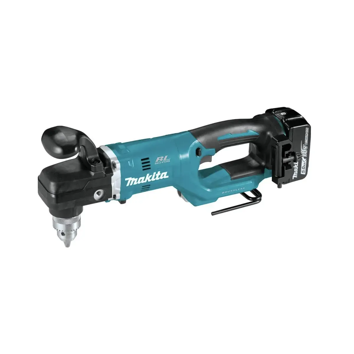 Makita brushless right angle drill for tight space drilling