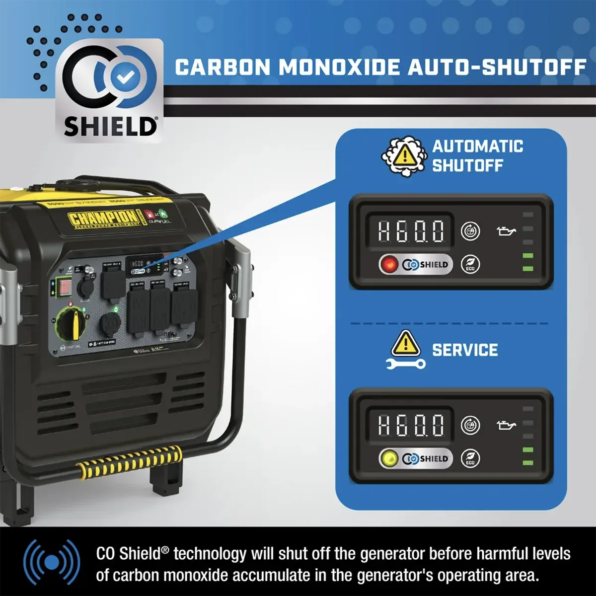 Champion 8500 Watt Dual Fuel Inverter Generator with + CO Shield