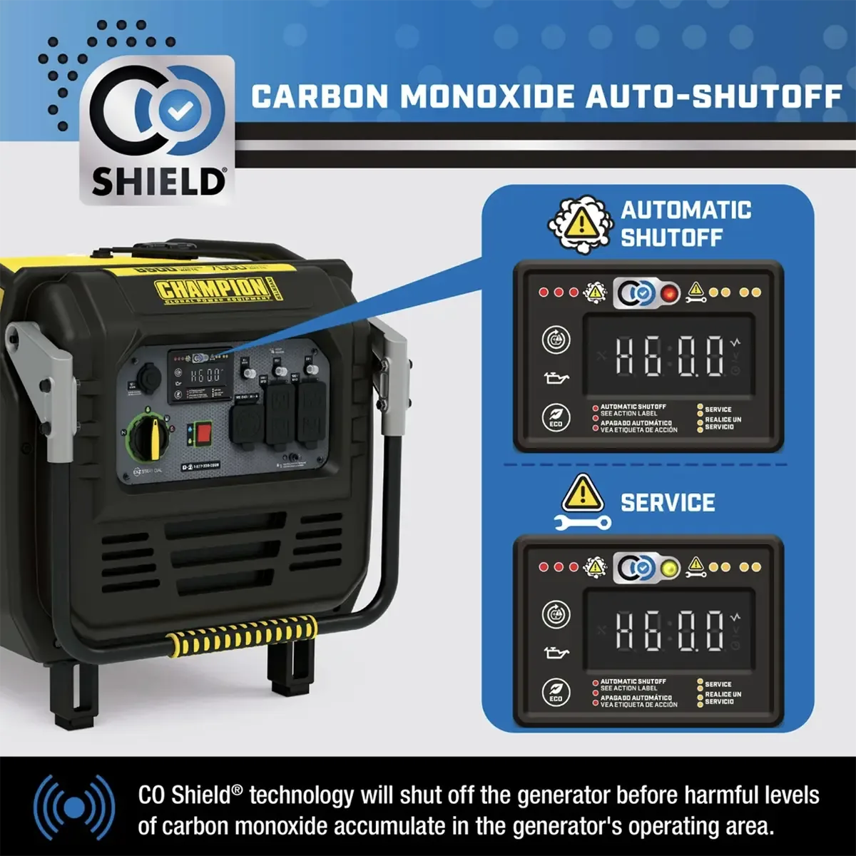 Champion 8500 Watt Inverter Generator Electric Start + CO Shield