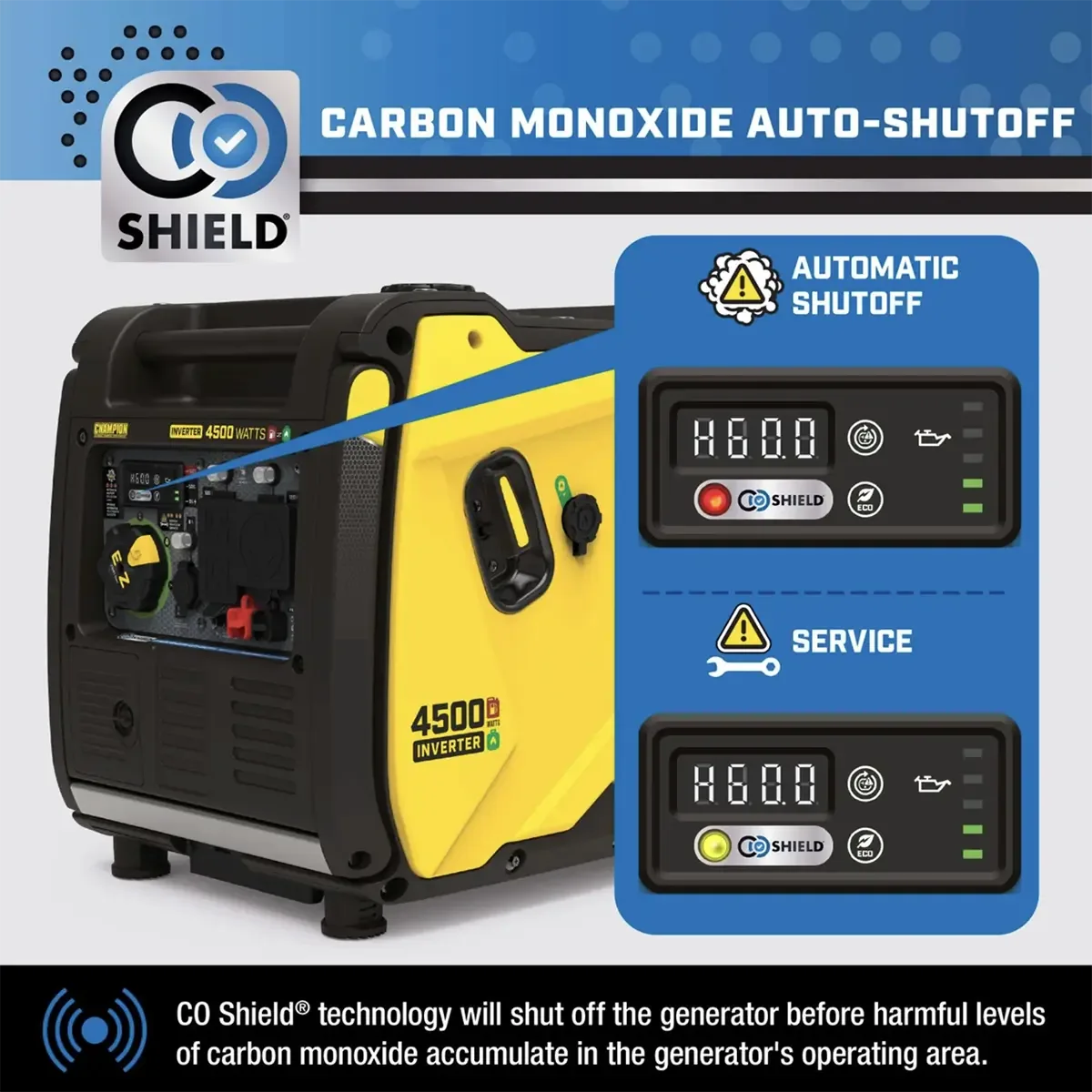 Champion 4500 Watt Dual Fuel Inverter Generator RV Ready Electric Start with CO Shield and Quiet Technology